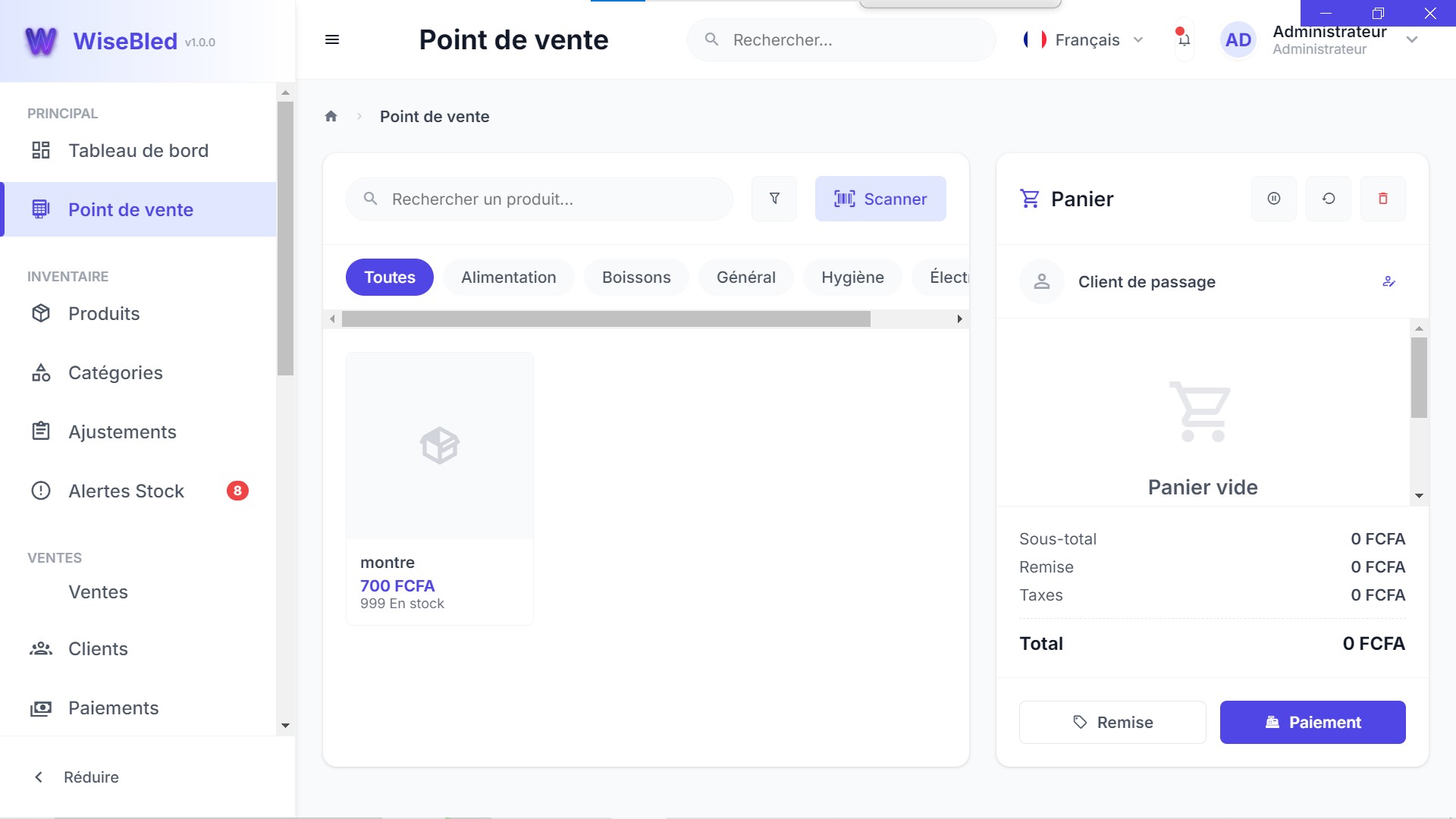Point de vente WiseBled