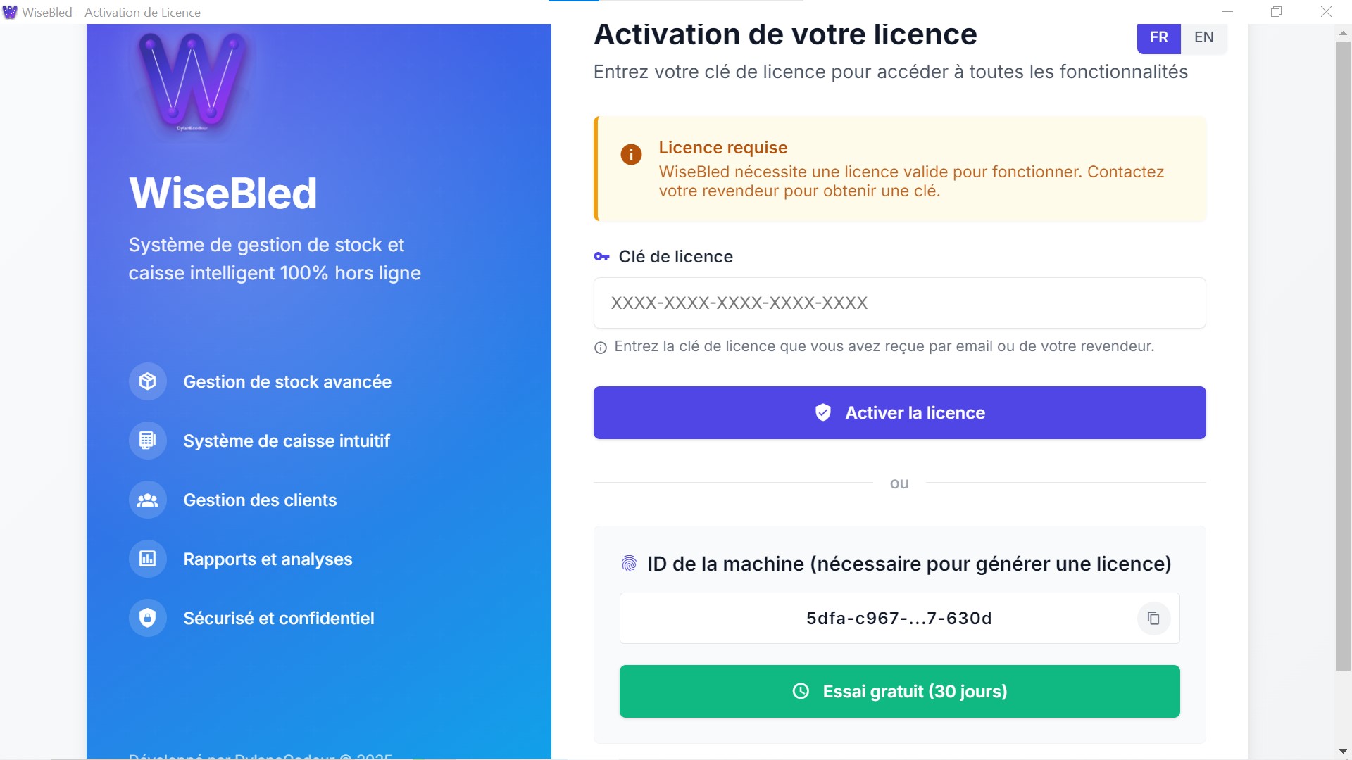 Activation licence WiseBled